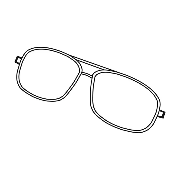 Icona degli occhiali da sole Aviator in stile contorno isolato su sfondo bianco. Golf club simbolo stock vettoriale illustrazione . — Vettoriale Stock