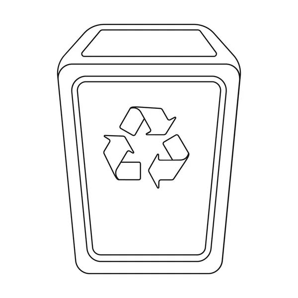 Icono de bote de basura en estilo de contorno aislado sobre fondo blanco. Basura y basura símbolo stock vector ilustración . — Vector de stock