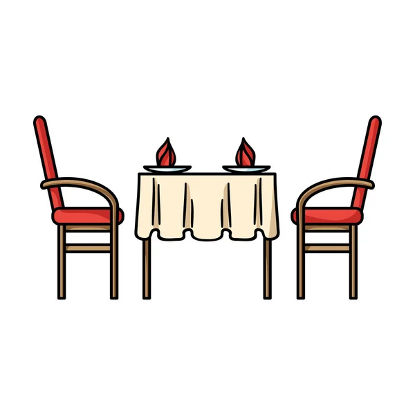 Icono de mesa de restaurante en estilo de dibujos animados aislado sobre fondo blanco. Restaurante símbolo stock vector ilustración . — Archivo Imágenes Vectoriales