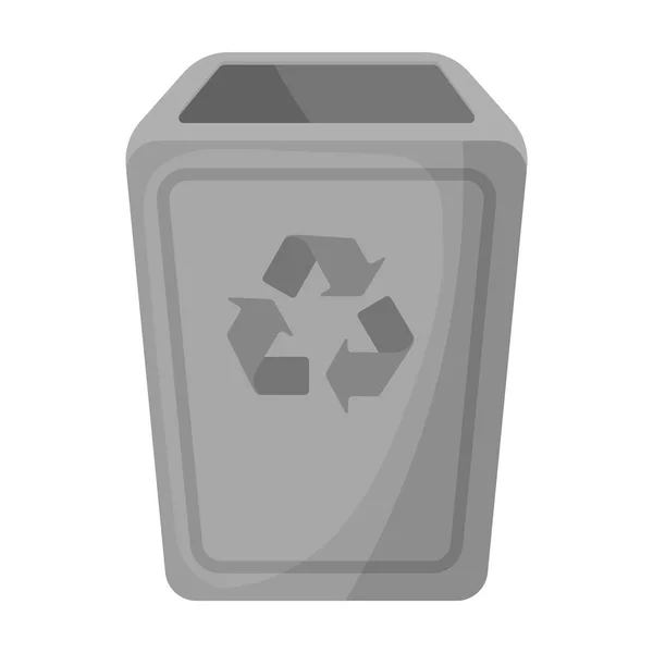 Icono de cubo de basura en estilo de dibujos animados aislado sobre fondo blanco. Basura y basura símbolo stock vector ilustración . — Vector de stock