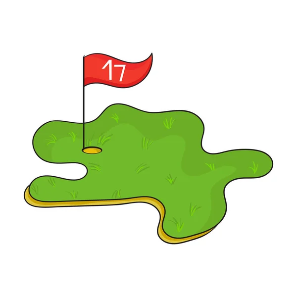 Golfbaan pictogram in cartoon stijl geïsoleerd op een witte achtergrond. Golfclub symbool voorraad vectorillustratie. — Stockvector