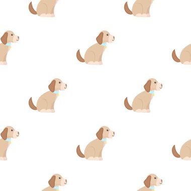 Karikatür tarzı web için köpek vektör simge oturan