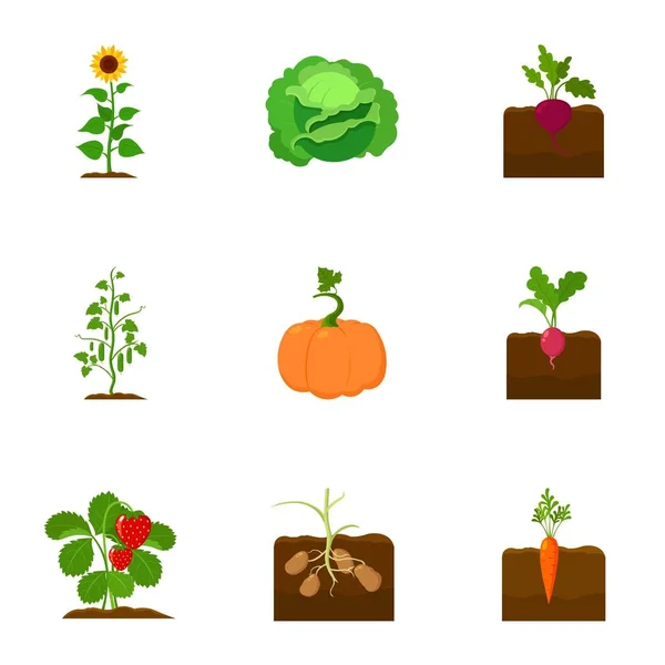 Plant set icons in cartoon style. Big collection of plant vector symbol stock illustration — Stock Vector