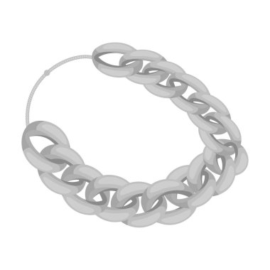 Tek renkli stil beyaz arka plan üzerinde izole mücevher zinciri simgesini. Takı ve Aksesuar sembol stok vektör çizim.