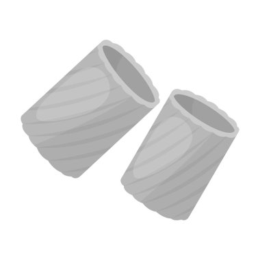 Ditalini makarna simgesi beyaz arka plan üzerinde izole tek renkli tarzı. Makarna sembol stok tür illüstrasyon vektör.