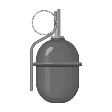 Tek renkli stil beyaz arka plan üzerinde izole askeri el bombası simgesini. Askeri ve ordu sembol stok vektör çizim