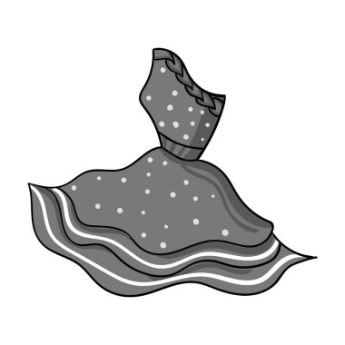 İtalyan elbise simgesi beyaz arka plan üzerinde izole tek renkli tarzı. İtalya ülke sembol stok vektör çizim.