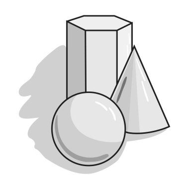 Beyaz arka plan üzerinde izole tek renkli tarzda geometrik natürmort simgesi. Sanatçı ve sembol stok vektör çizim çizim.