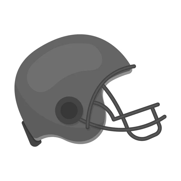 American Football Helm Ikone in monochromen Stil isoliert auf weißem Hintergrund. USA Land Symbol Aktienvektor Illustration. — Stockvektor