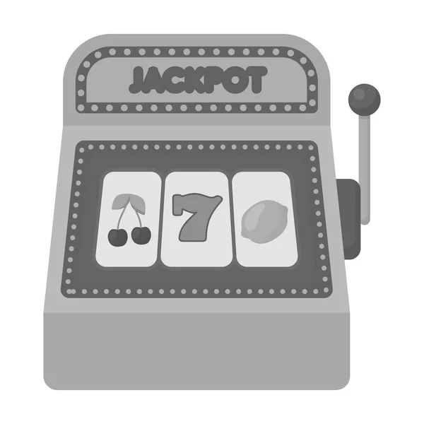 Slot machine ikonra elszigetelt fehér háttér, fekete-fehér stílusban. USA ország szimbólum vektor stock illusztráció. — Stock Vector