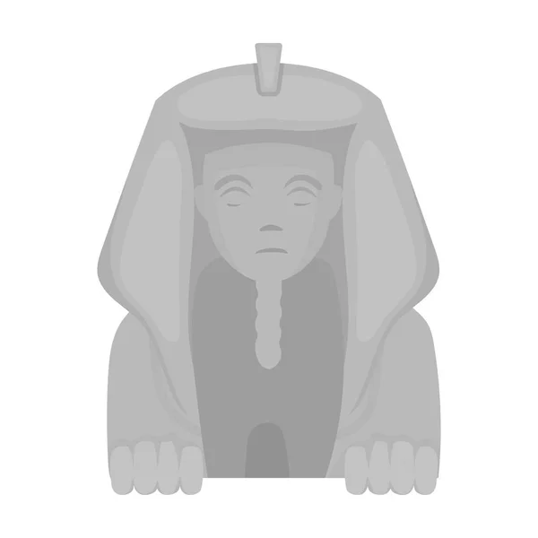 Icône Sphinx dans un style monochrome isolé sur fond blanc. Illustration vectorielle du symbole Egypte ancienne . — Image vectorielle