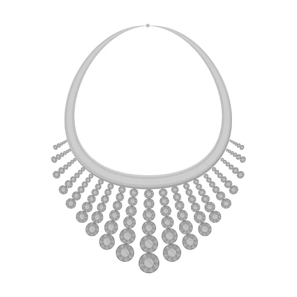 Collar con icono de diamante en estilo monocromo aislado sobre fondo blanco. Joyería y accesorios símbolo stock vector ilustración . — Archivo Imágenes Vectoriales