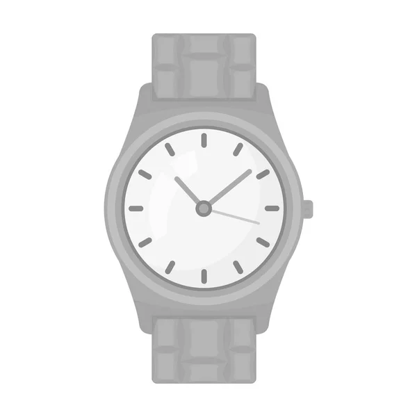 Gouden horloge pictogram in zwart-wit stijl geïsoleerd op een witte achtergrond. Sieraden en accessoires symbool voorraad vectorillustratie. — Stockvector