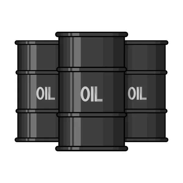 Ícone de barril de óleo em estilo monocromático isolado no fundo branco. Dinheiro e finanças símbolo estoque vetor ilustração . — Vetor de Stock