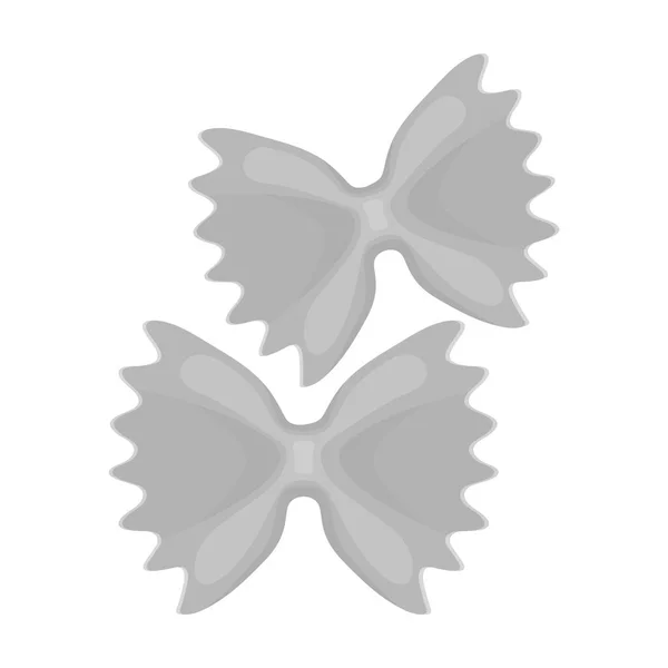 Farfalle pasta icono en estilo monocromo aislado sobre fondo blanco. Tipos de pasta símbolo stock vector ilustración . — Archivo Imágenes Vectoriales