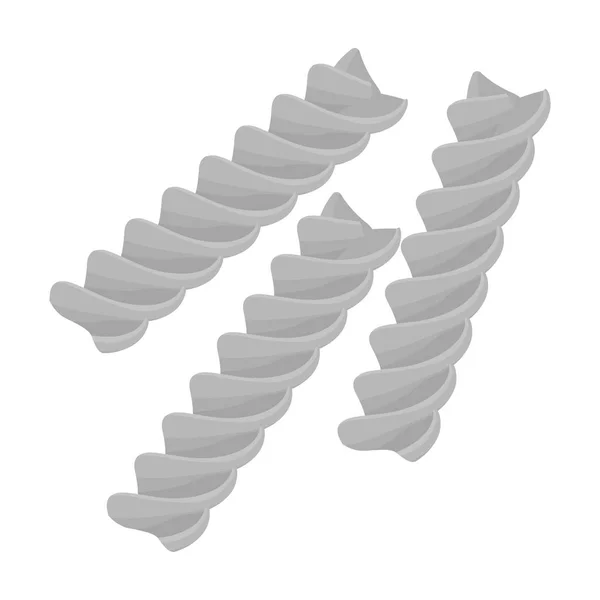 Pâtes icône Fusilli dans un style monochrome isolé sur fond blanc. Types de symboles de pâtes illustration vectorielle de stock . — Image vectorielle