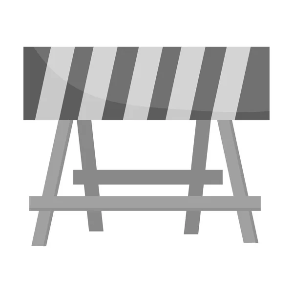 Icono de barricada de construcción en estilo monocromo aislado sobre fondo blanco. Construir y reparar símbolo stock vector ilustración . — Archivo Imágenes Vectoriales