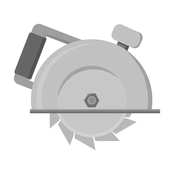 Icono de sierra circular en estilo monocromo aislado sobre fondo blanco. Construir y reparar símbolo stock vector ilustración . — Vector de stock