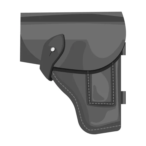 Leger pistool holster pictogram in zwart-wit stijl geïsoleerd op een witte achtergrond. Leger en leger symbool voorraad vectorillustratie — Stockvector