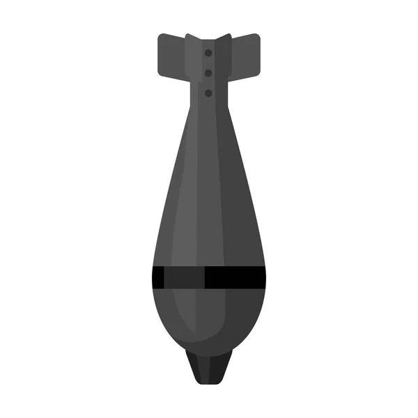 Icône de bombe de mortier militaire dans un style monochrome isolé sur fond blanc. Illustration vectorielle du symbole militaire et militaire — Image vectorielle