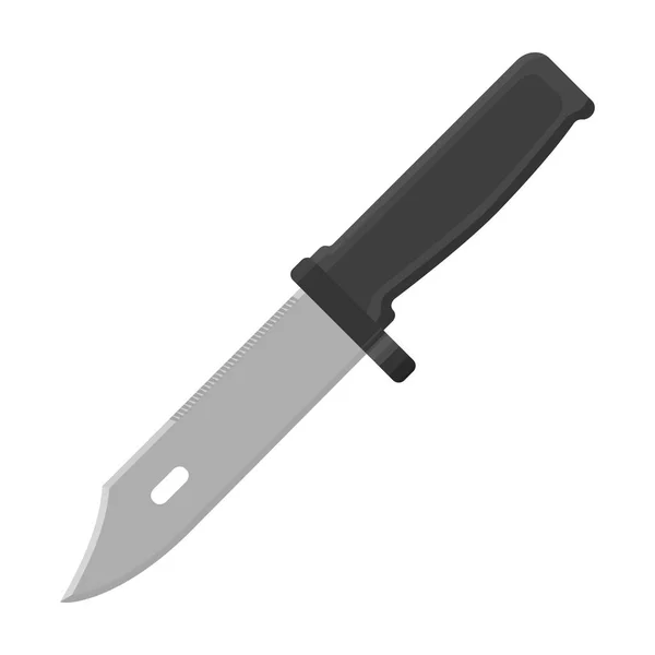 Militära bekämpa kniv ikonen i svartvit stil isolerad på vit bakgrund. Militären och armén symbol lager vektorillustration — Stock vektor