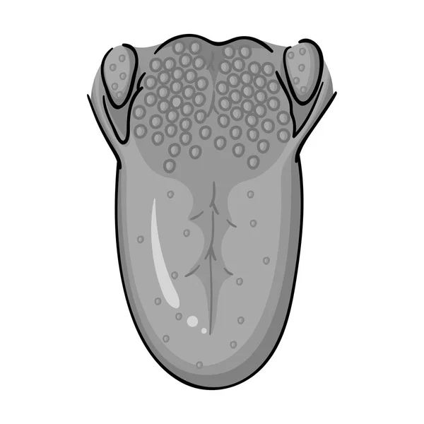 Icono de lengua humana en estilo monocromo aislado sobre fondo blanco. Organos humanos símbolo stock vector ilustración . — Archivo Imágenes Vectoriales