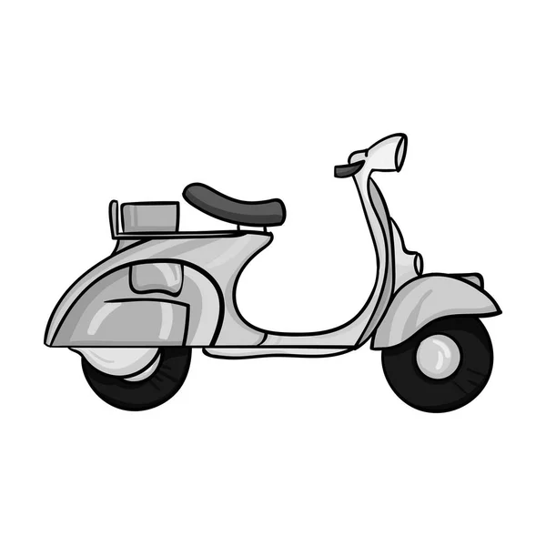 Scooter italiano de Italia icono en estilo monocromo aislado sobre fondo blanco. Italia país símbolo stock vector ilustración . — Vector de stock