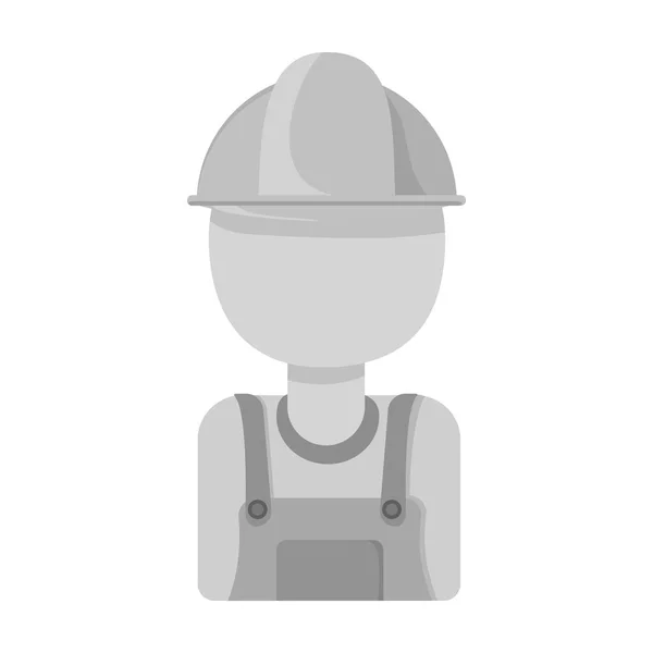 Olie werker pictogram in zwart-wit stijl geïsoleerd op een witte achtergrond. Olie industrie symbool voorraad vectorillustratie. — Stockvector