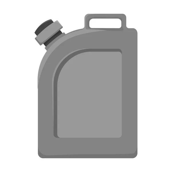Icône de jerrycan d'huile dans un style monochrome isolé sur fond blanc. Image vectorielle du symbole de l'industrie pétrolière . — Image vectorielle