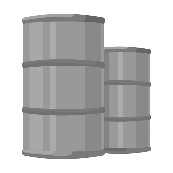 Icono de barriles de petróleo en estilo monocromo aislado sobre fondo blanco. Industria petrolera símbolo stock vector ilustración . — Vector de stock