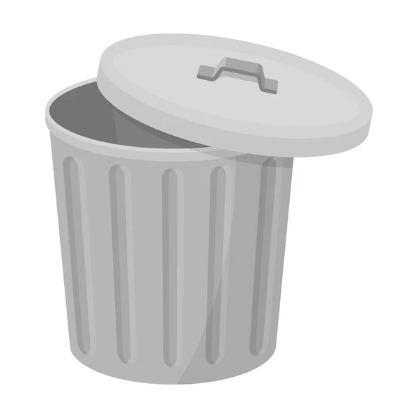Иконка мусорного бака в монохромном стиле изолирована на белом фоне. Векторная иллюстрация мусора и мусора . — стоковый вектор
