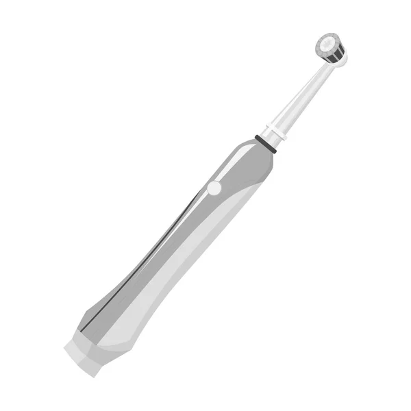 Brosse à dents électrique icône dans un style monochrome isolé sur fond blanc. Illustration vectorielle du symbole de soins dentaires . — Image vectorielle