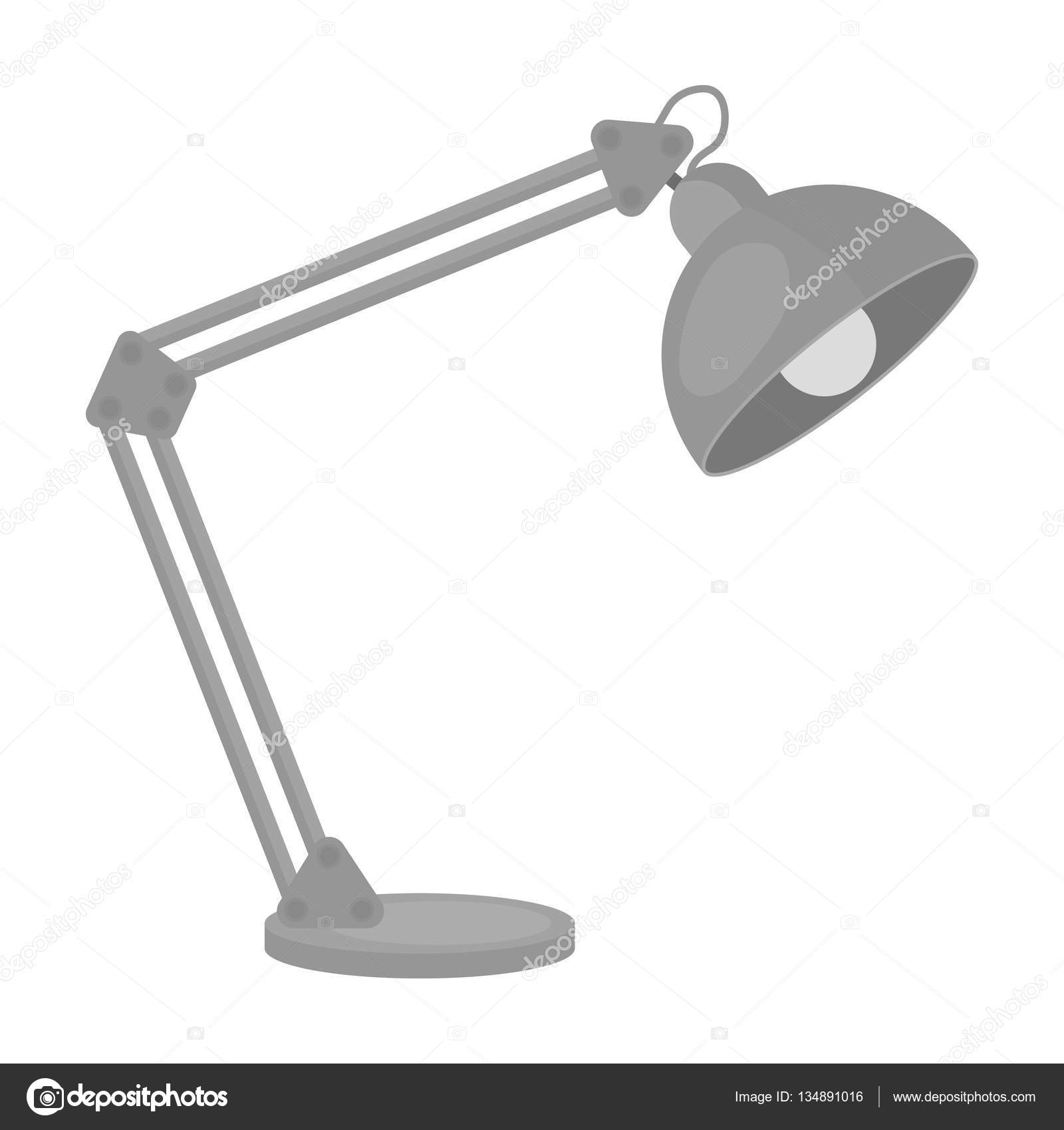 Balanced Arm Lamp Icon In Monochrome Style Isolated On White Balanced Arm Lamp Icon In Monochrome Style Isolated On White Background Office Furniture And