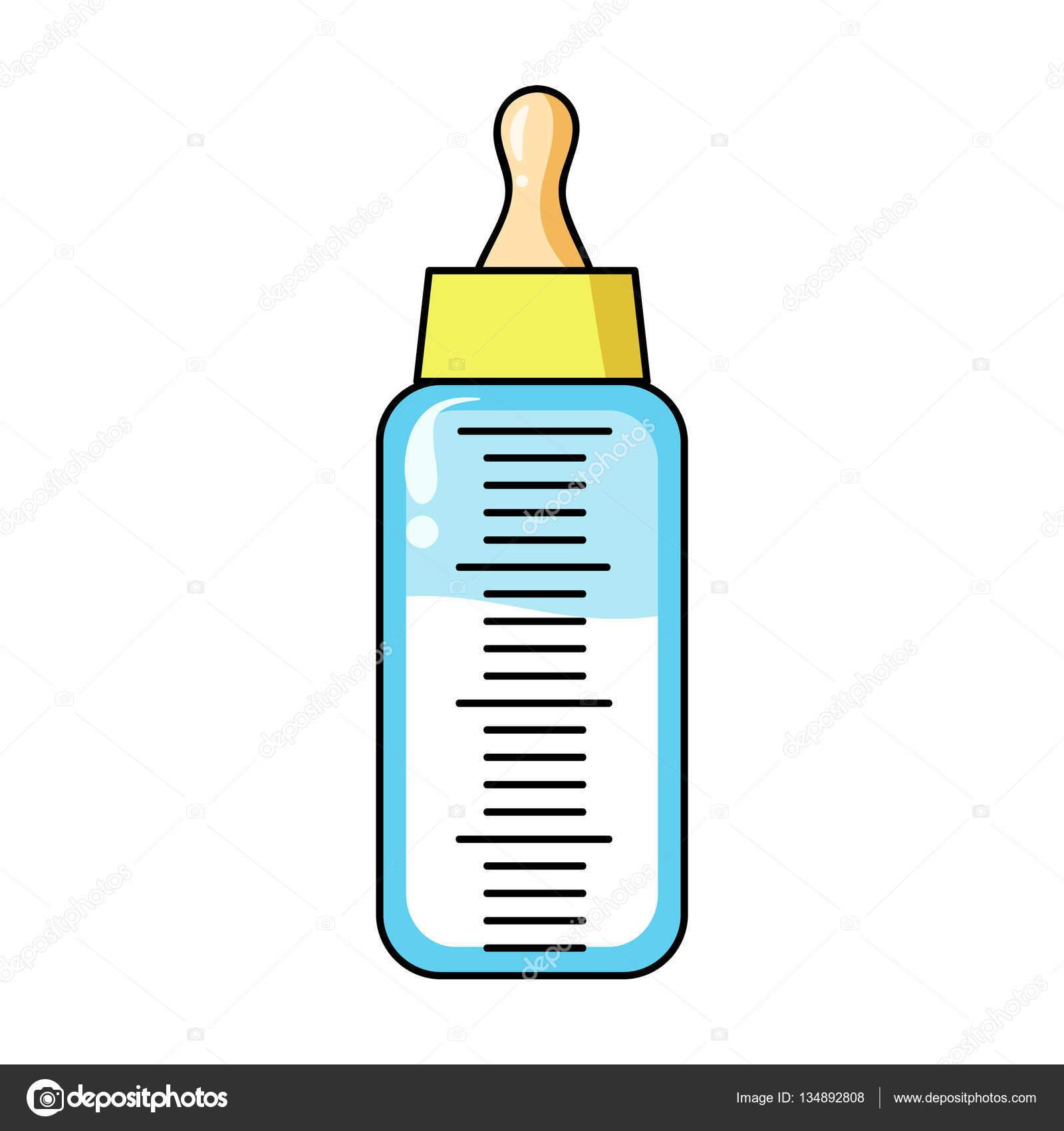 Icone De Biberon En Style Dessin Anime Isole Sur Fond Blanc Bebe Ne Symbole Illustration Vectorielle De Stock Image Vectorielle Par Pandavector C Illustration