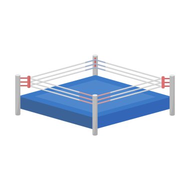 Beyaz arka plan üzerinde izole karikatür tarzı boks halka simgesini. Boks sembol stok vektör çizim.