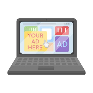 Beyaz arka plan üzerinde izole karikatür tarzı simgesinde halkla ilişkiler. Reklam sembol stok vektör çizim.