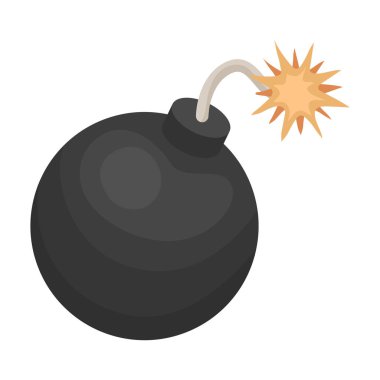 Korsan el bombası simgesi beyaz arka plan üzerinde izole karikatür tarzı. Korsanlar sembol stok vektör çizim.