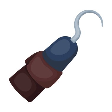 Korsan kanca simgesi beyaz arka plan üzerinde izole karikatür tarzı. Korsanlar sembol stok vektör çizim.