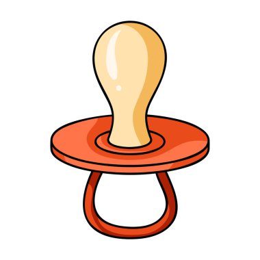 Bebek emziği simgesi beyaz arka plan üzerinde izole karikatür tarzı. Sembol stok vektör çizim bebek d..