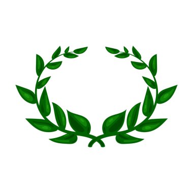 Defne çelengi simgesi beyaz arka plan üzerinde izole karikatür tarzı. Yunanistan sembol stok vektör çizim.