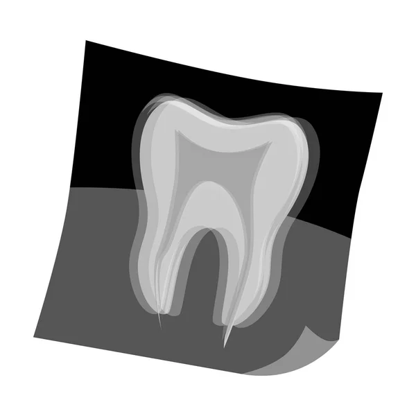 Dental x-ray icon in monochrome style isolated on white background. Dental care symbol stock vector illustration. — Stock Vector