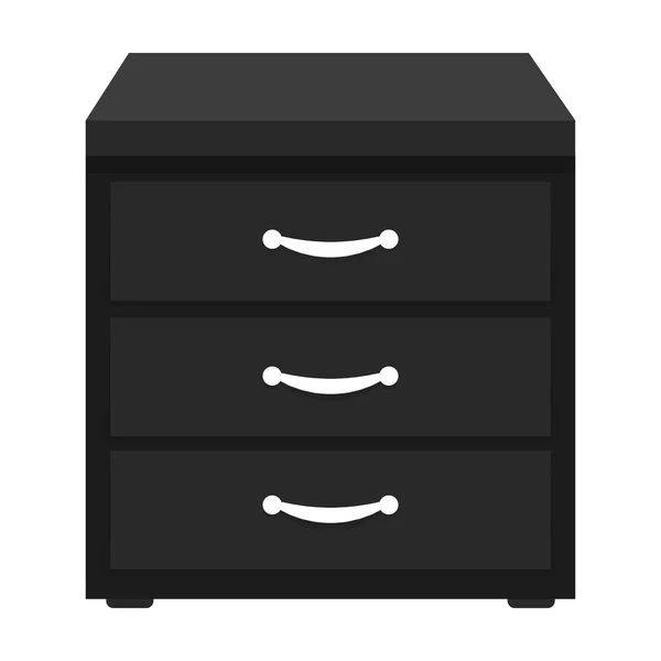 Icono de archivador de oficina en estilo monocromo aislado sobre fondo blanco. Muebles de oficina y símbolo interior stock vector ilustración . — Vector de stock