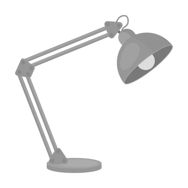 Icône de lampe à bras équilibré dans un style monochrome isolé sur fond blanc. Mobilier de bureau et symbole intérieur illustration vectorielle de stock . — Image vectorielle
