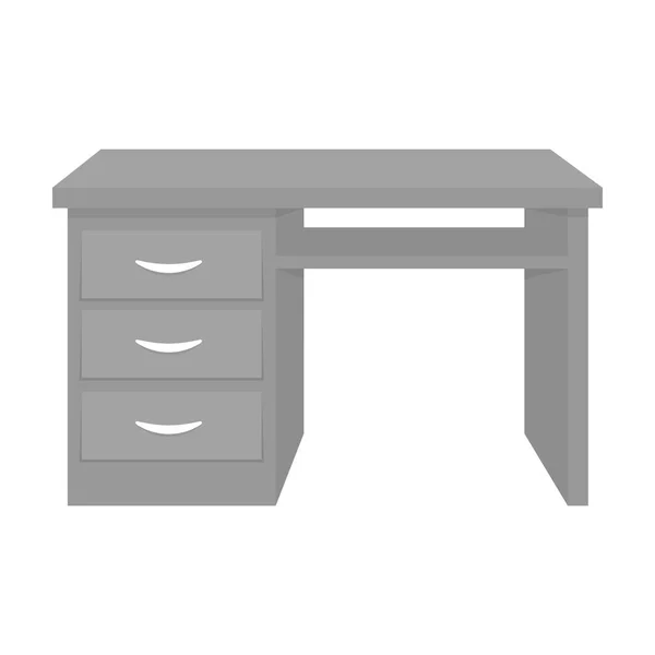 Bureau icône de bureau dans un style monochrome isolé sur fond blanc. Mobilier de bureau et symbole intérieur illustration vectorielle de stock . — Image vectorielle