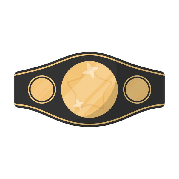 Icono del cinturón del campeonato de boxeo en estilo de dibujos animados aislado sobre fondo blanco. Boxeo símbolo stock vector ilustración . — Vector de stock