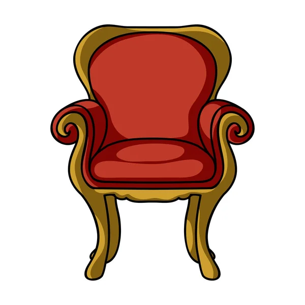 Wing-back chair icon in cartoon style isolated on white background. Furniture and home interior symbol stock vector illustration. — Stock Vector