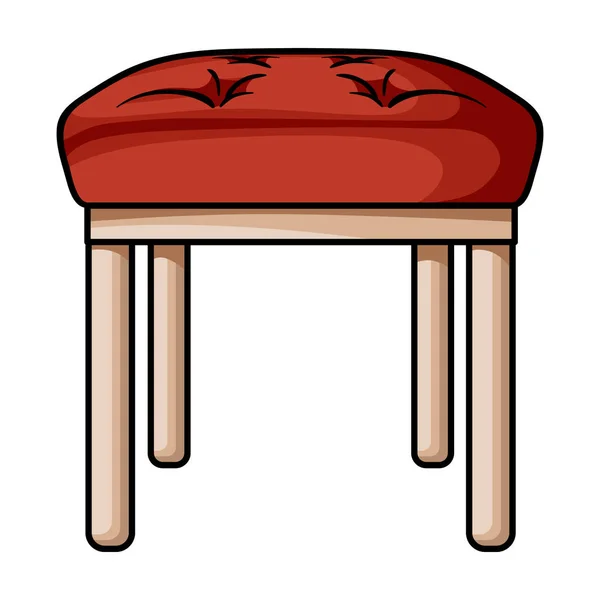 Stool icon in cartoon style isolated on white background. Furniture and home interior symbol stock vector illustration. — Stock Vector