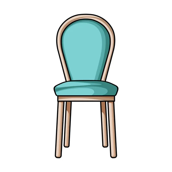 Icône de chaise classique en style dessin animé isolé sur fond blanc. Meubles et intérieur de la maison symbole illustration vectorielle de stock . — Image vectorielle