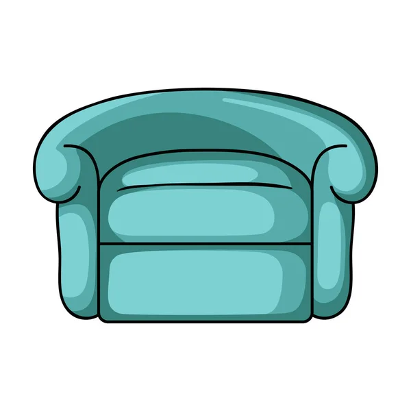 Fotel ikona stylu kreskówka na białym tle. Meble i magazynie domowego wnętrza symbol wektor ilustracja. — Wektor stockowy