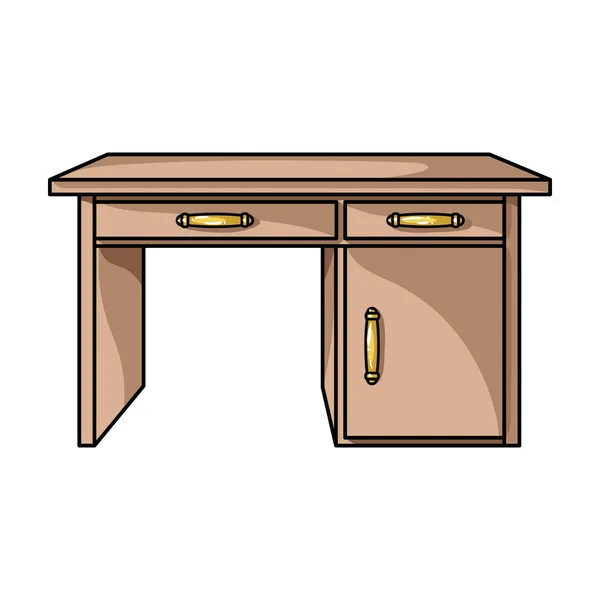 Иконка рабочего стола в карикатурном стиле на белом фоне. Векторная иллюстрация мебели и интерьера дома . — стоковый вектор